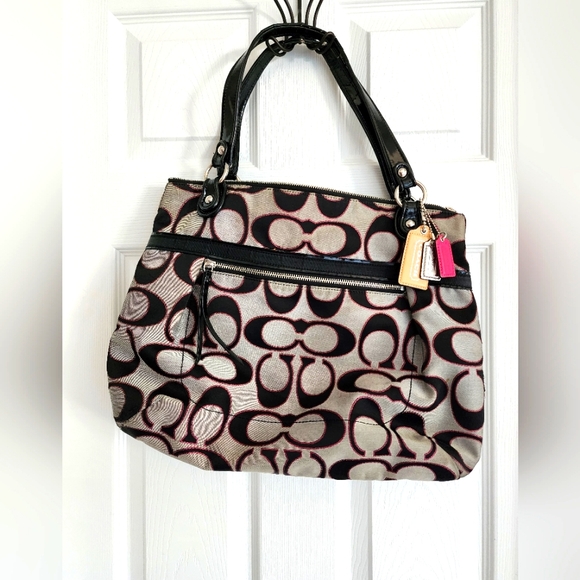 Authentic Coach Purse Black, Gray, Pink - Picture 2 of 15